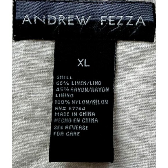ANDREW FEZZA Men’s‎ Coastal Casual Summerwear Cream Linen Blend Blazer XL - Picture 5 of 11